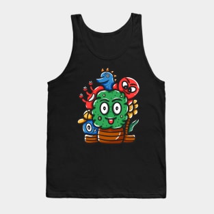 Face Monster Character Tank Top